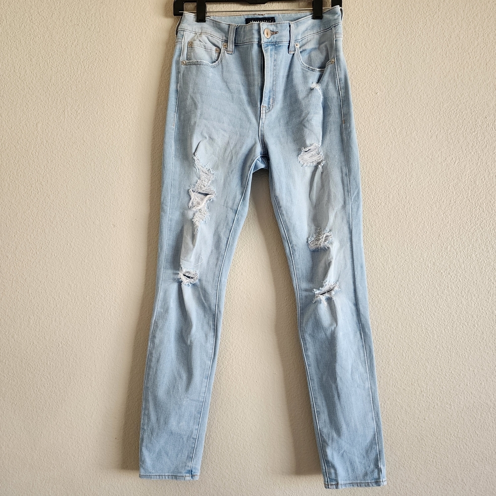 Aeropostale Light Blue Rdistressed Skinny Jeans High Rise Jeggins